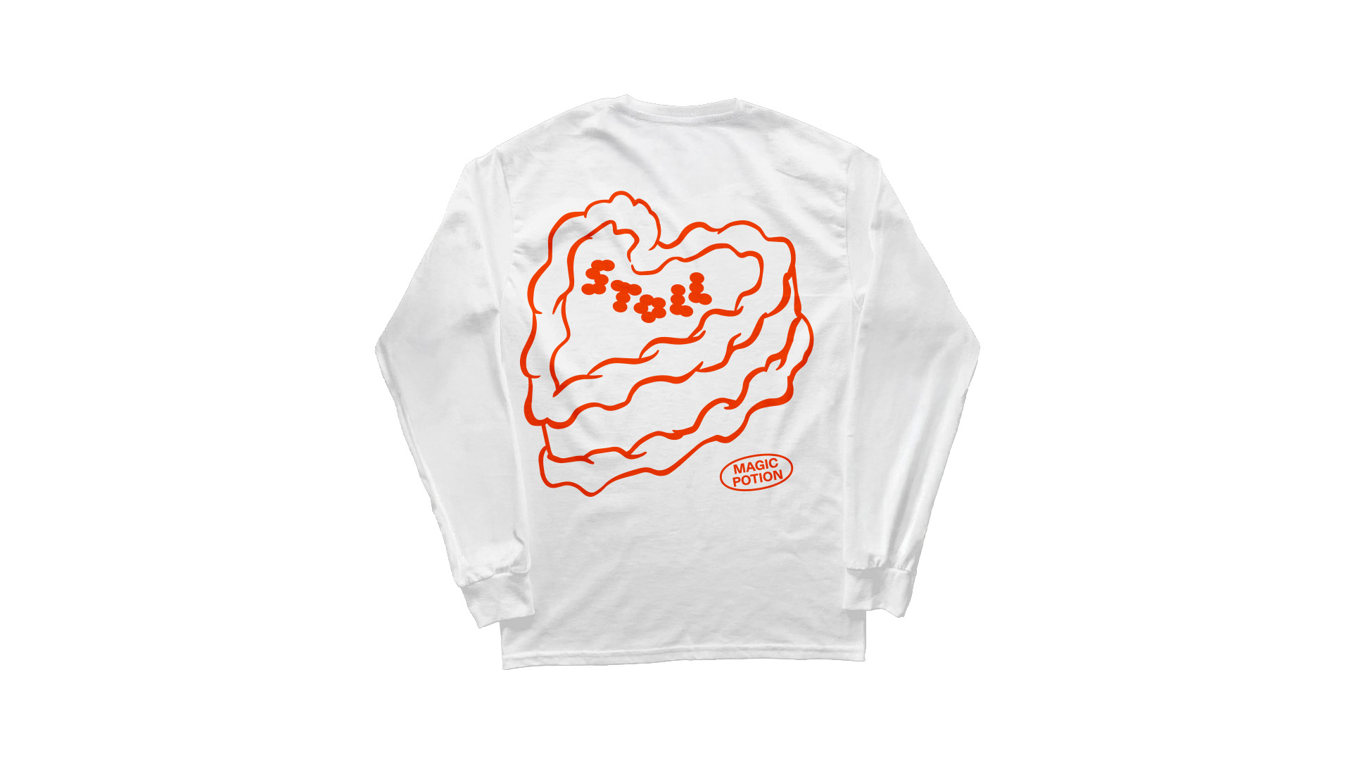 Long Sleeve white / orange